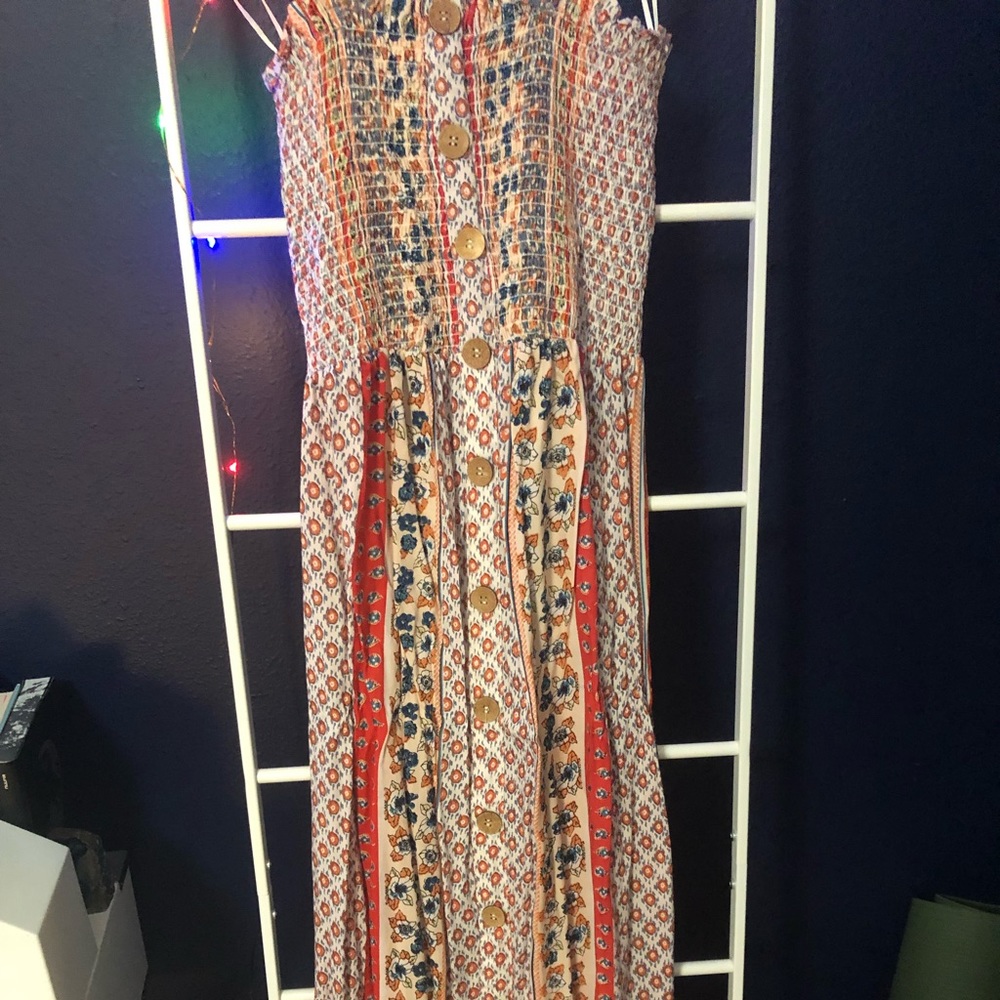 Nordstrom mixed pattern floral maxi dress